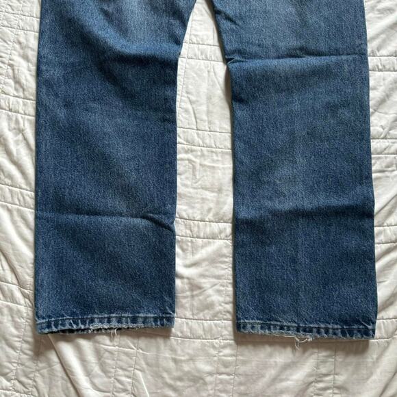 wrangler Straight leg distressed faded jeans sz 38x32 cowboy western workwear - Picture 6 of 8